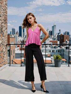Shein Spaghetti Strap Shimmer Criss-Cross Top 🩷