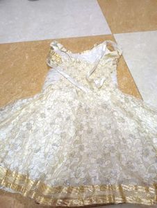 Elegant White & Gold Lehenga Choli