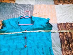 Vibrant Blue Paisley Print Kurta