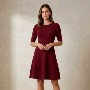Elegant Maroon A-Line Mini Dress