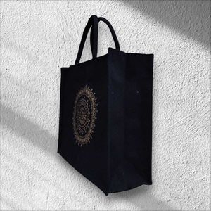 BEAUTIFUL (Rangoli) CANVAS BLACK TOTE/GIFTING BAG
