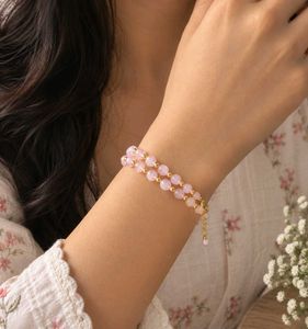 Double Layer Rose Quartz Bracelet