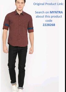 HERE&amp;NOW Men Red &amp; White Regular Fit Printed Shirt