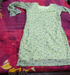 Floral Butter Yellow Kurti