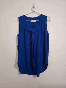 y2k Vibrant Blue Sleeveless Tunic Top