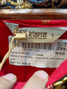 DESIGNER COTTON SLEEVELESS GOWN WITH DUPATTA