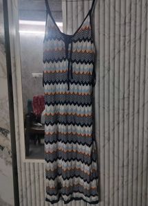 Striped Knit Midi Dress