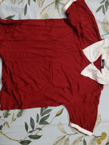 Red Polo Shirt w/ White Collar