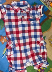 Cute Gingham Romper for Baby set