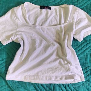 White Square Neck Crop Top
