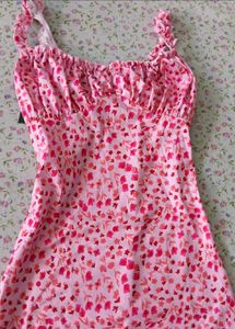 Floral Print Ruffle Strap Dress