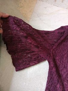 Purple Floral 2 Print tops
