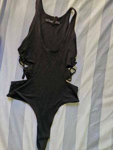 Black Cut-Out Bodysuit