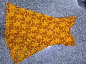 Chic Mustard Floral Lace Dress