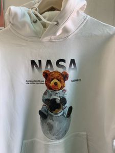 White NASA Bear Hoodie