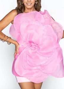luxury Stunning Pink Floral Party Dress