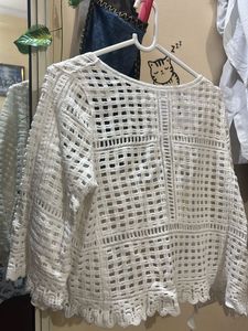 White Crochet Lace Blouse