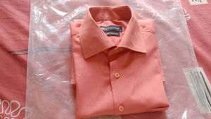 Men's Peach Cotton Casual Shirt