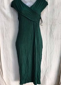 5429. Elegant Green Wrap Dress