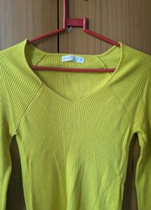 Lime colored Wide neck top