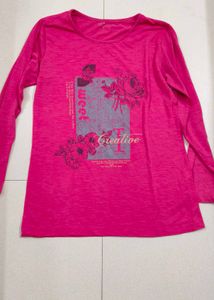 Pink Graphic Print full sleeve Tee