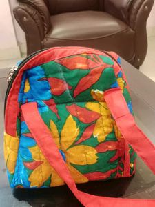 Quilted Floral Print Clutch Bag