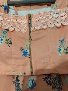 Peach Floral Print coord Set