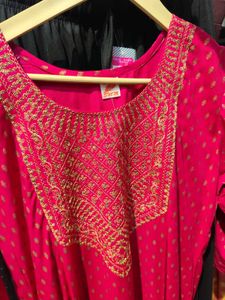New Pink Embroidered Kurta