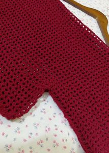 handmade !!! Maroon Crocheted Top