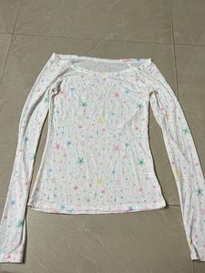 Cute Star Print Long Sleeve Top