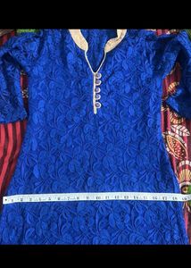 Elegant Blue Floral Embroidered Kurta