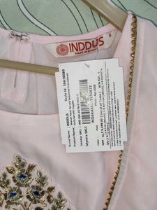 INDDUS -  Pink Set with Gold Border