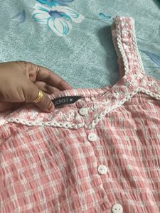 Cute Pink Gingham Crop Top
