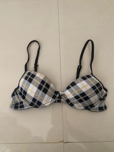 Chic Plaid Padded Bra