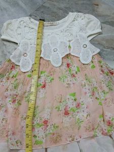 Girls Floral Print Lace Dress