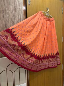 🆕 “Aurelia” peach Ethnic Printed Skirt