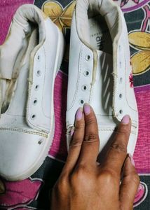 White Floral Sneakers