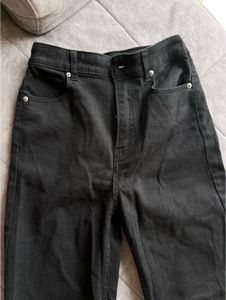 High-Waisted Wide-Leg Black Jeans