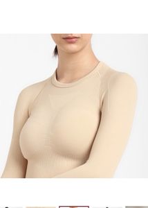 ADIDASWomen Solid Round Neck Beige T-Shirt