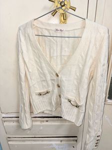 Cream Cable Knit Cardigan