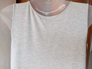 Grey Sleeveless Casual Top