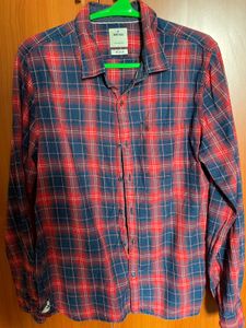 Wrogn Men's red Long Sleeve Shirt