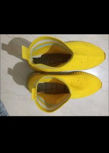 Bright Yellow Knit Sneakers