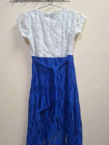 White &amp; Blue Lace Dress