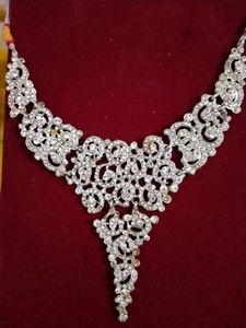Sparkling Silver Rhinestone Statement Necklace