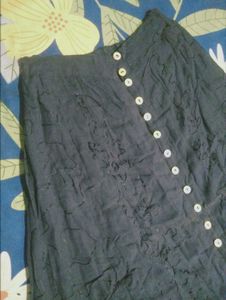 Embroidered Button-Front Skirt