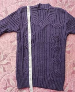 Stylish Purple Knit Sweater