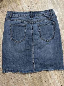 Button-Up Denim Mini Skirt