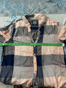 pink  &amp; Navy Plaid Button-Up Shirt