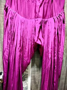 Vibrant Magenta Silk Patiala Salwar and Dupatta